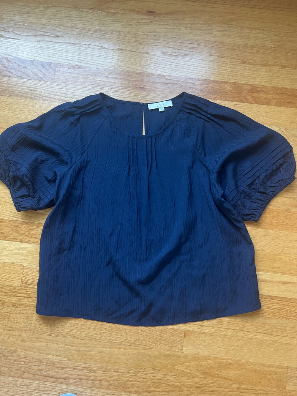 Loft Navy Blue Short Sleeve Blouse